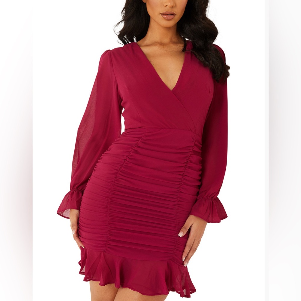 QUIZ Ruched Chiffon Sheath COCKTAIL/PARTY Dress